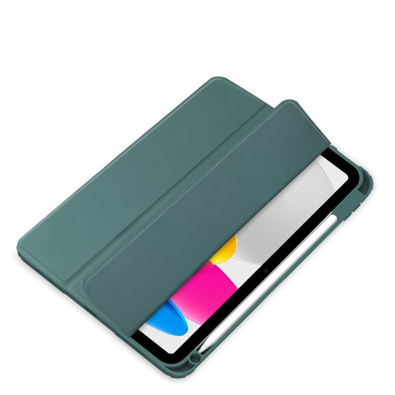 Case for iPad 10.9 2022 10 Gen, Smartcase Hybrid, with stylus space, dark green
