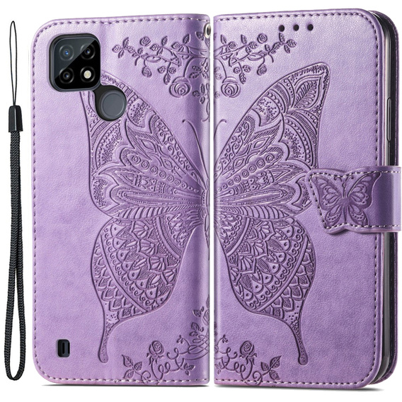 Flip case for Realme C21Y / C25Y, Butterfly, purple