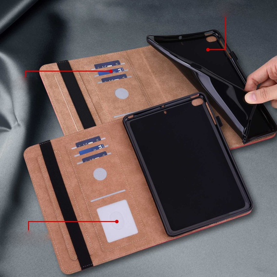 Case for Lenovo Tab M10 Plus 10.6 Gen 3 TB-125F TB-128F, Classic, with space for stylus, red
