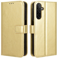 Flip case for Samsung Galaxy A26, Crazy Horse Wallet, gold