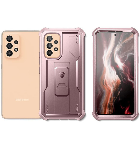 Armored case for Samsung Galaxy A53 5G, Dexnor Full Body, pink rose gold