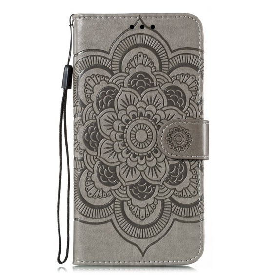 Flip case for Xiaomi Redmi Note 9s/ 9 Pro, Mandala Flower, grey