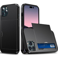 Case for iPhone 15 Pro, Sliding Card Holder, black