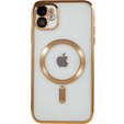Case for iPhone 12, Electro MagSafe, gold + Screen Glass