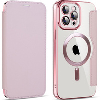 Flip case for iPhone 12 Pro Max, RFID Wallet MagSafe CamShield, pink