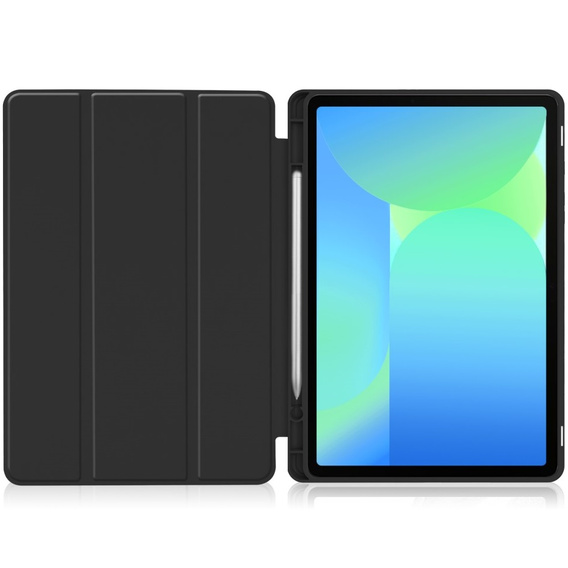 Case for Samsung Galaxy Tab S10 FE+ Plus, Smartcase with stylus space, black