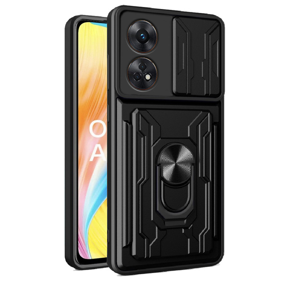 Armored case for Oppo A98 5G, Camera Slide Card Slot, black