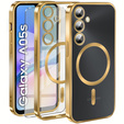 Case for Samsung Galaxy A05s, Electro MagSafe, gold + Screen Glass