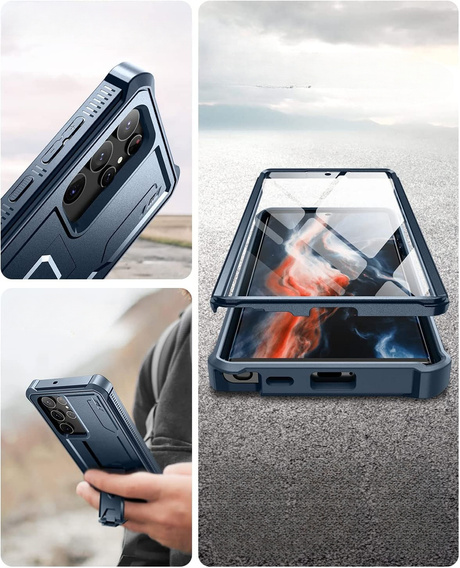 Armored case for Samsung Galaxy S22 Ultra, Dexnor Full Body, dark blue