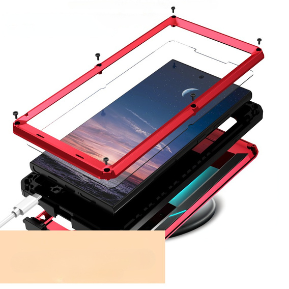 Armored case for Samsung Galaxy S25 Ultra, R-JUST, red