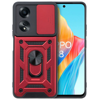 Case for Oppo A58 4G, CamShield Slide, red
