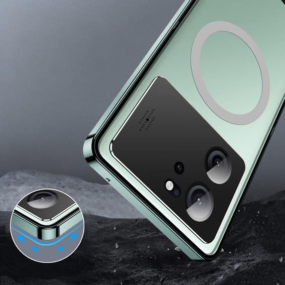 Camera Protection Case for Xiaomi 13T / 13T Pro, CamShield MagSafe, transparent / green