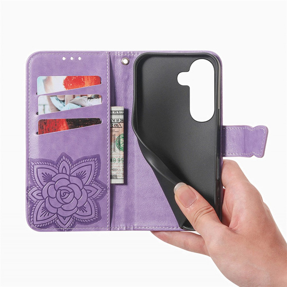 Butterfly flip case for Samsung Galaxy A37 5G, purple