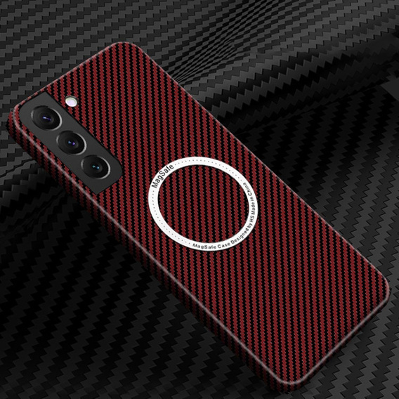 Case for Samsung Galaxy S21, Magsafe Slim Carbon, red