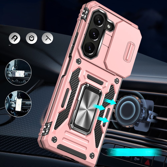 Case for Samsung Galaxy Z Fold6 5G, CamShield Slide, pink rose gold
