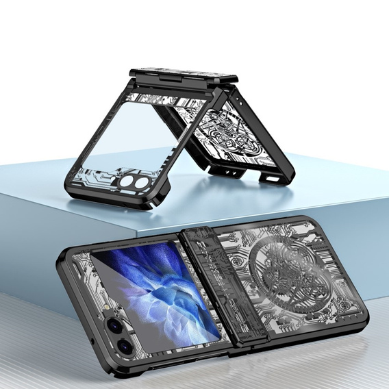 Case for Samsung Galaxy Z Flip7 FE / Z Flip6, Mechanical Legend, black