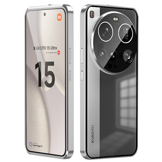 Case for Xiaomi 15 Ultra, Magnetic Dual Glass, silver