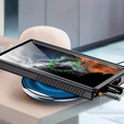 IP68 Waterproof Case for Samsung Galaxy S22 Ultra, Redpepper Dot+, black