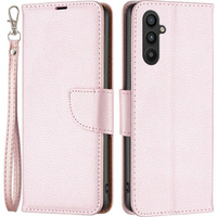 Flip case for Samsung Galaxy A34 5G, Wallet Litchi Magnet, pink rose gold