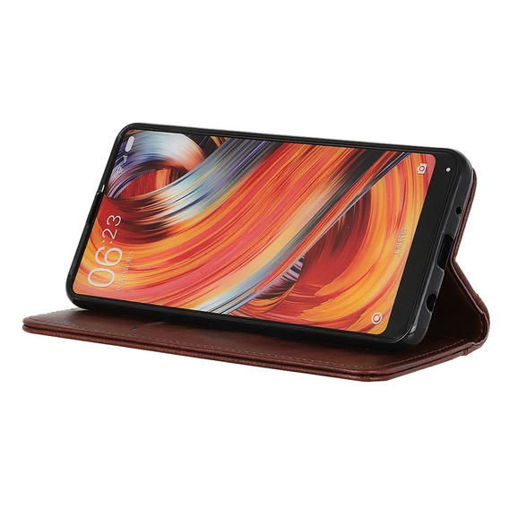 Case for Samsung Galaxy A26, Wallet Litchi Leather, brown