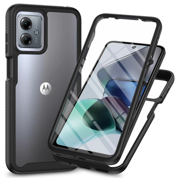 Case for Motorola Moto G54 5G, Shockproof, with film, black