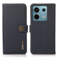 KHAZNEH RFID case for Xiaomi Redmi Note 13 Pro 5G, Litchi Texture, blue