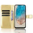 Flip case for Samsung Galaxy M35, Crazy Horse Wallet, gold