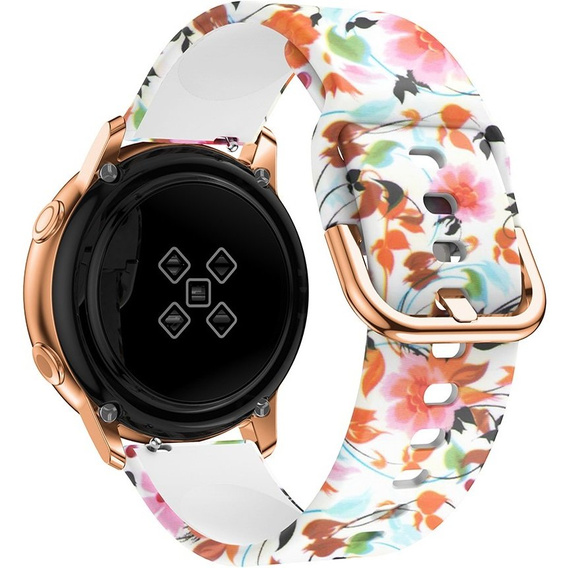 Smooth strap for Samsung Galaxy Watch Active 22mm, Bird and Flower