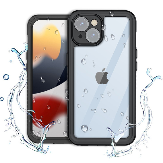 IP68 Waterproof Case for iPhone 15, Redpepper, black