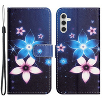 Flip case for Samsung Galaxy M15 5G, Wallet, Blue Flower