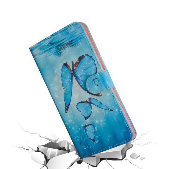 Flip case for Xiaomi Redmi Note 8 Pro, Wallet butterfly, blue
