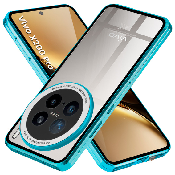 Case for Vivo X200 Pro 5G, Magnetic Dual Glass, blue