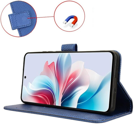 Flip case for Oppo Reno 11F 5G, Wallet Smart Magnet, blue