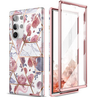 Case for Samsung Galaxy S22 Ultra, Suritch Full Body Marble, pink