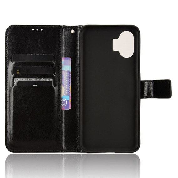 Flip case for Nothing Phone 2, Crazy Horse Wallet, black