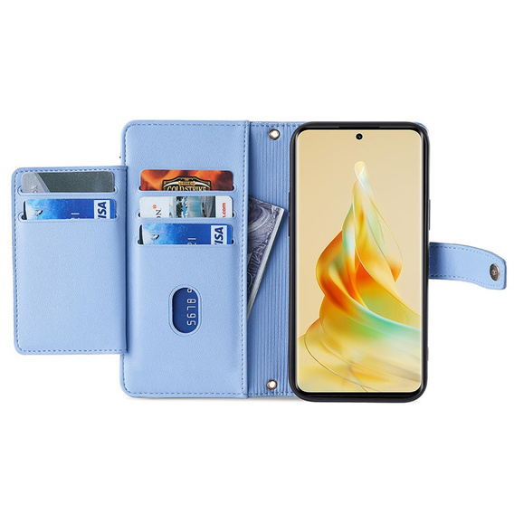 Flip case for Oppo A38 / A18 4G, Wallet Zipper Pocket, blue