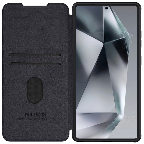 NILLKIN flip case for Samsung Galaxy S25 Ultra, CamShield Qin Pro, leather, black