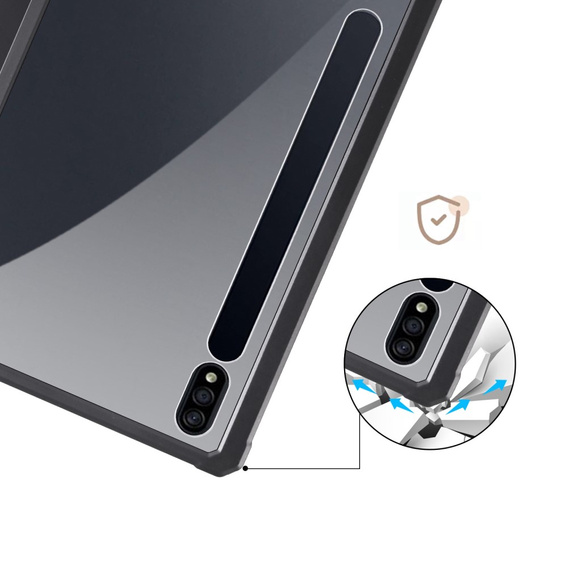 Case for Samsung Galaxy Tab S7 Plus / Tab S7 FE, Smartcase Hybrid, with stylus space, black