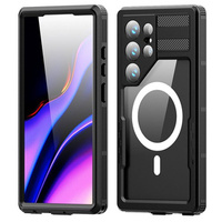 Waterproof case for Samsung Galaxy S24 Ultra, Redpepper, for MagSafe, black