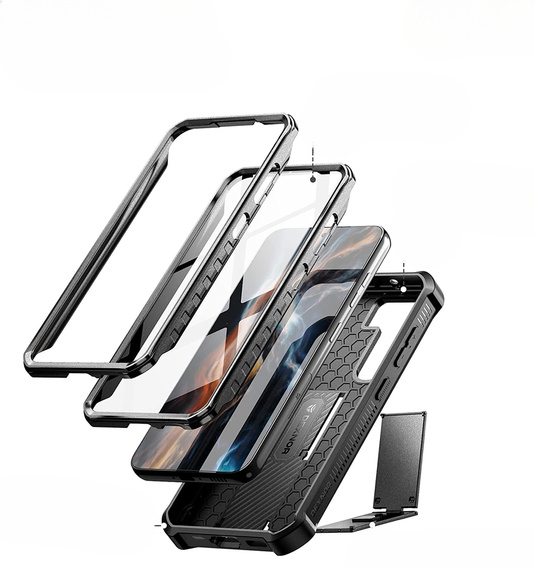 Armored case for Samsung Galaxy S23, Dexnor Full Body (Two Frames), black