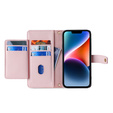 Flip case for iPhone 14, Wallet Zipper Pocket, pink