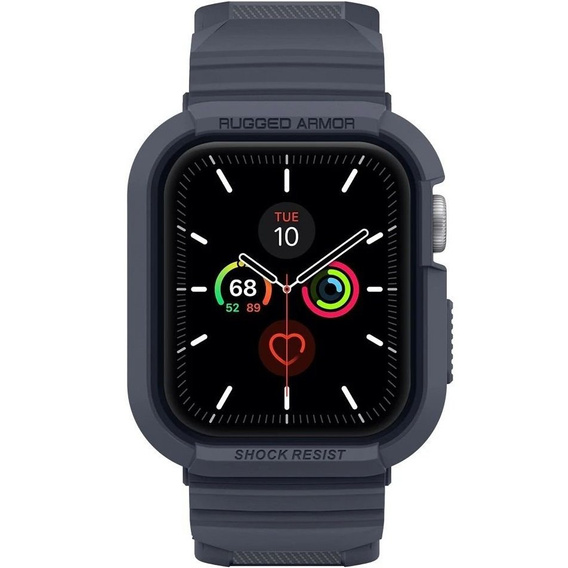 Spigen strap with case for Apple Watch 4/5/6/7/8/9/SE 44/45mm, Rugged Armor Pro, charcoal grey