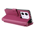 Crossbody Leather Wallet flip case for Xiaomi Poco M7 Pro 5G, maroon