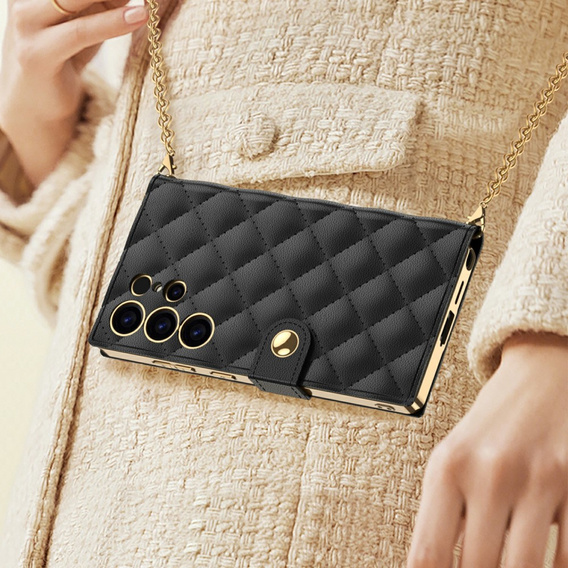 Flip case for Samsung Galaxy S23 Ultra, GKK Mirror Wallet, black