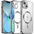 Case for iPhone 13, Electro MagSafe, silver + Screen Glass