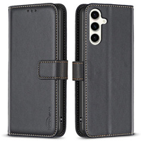 Flip case for Samsung Galaxy S23 FE, BINFEN Wallet, black + 9H glass
