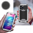 Case for iPhone 14 Pro, R-JUST CamShield Slide, armoured, silver / black