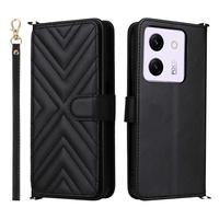 Crossbody Leather Wallet flip case for Xiaomi Poco M7 Pro 5G, black