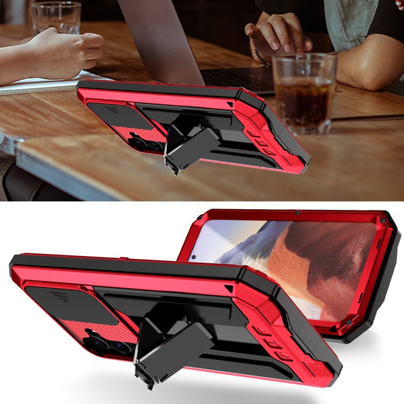 Armored case for Samsung Galaxy S25, R-JUST, red