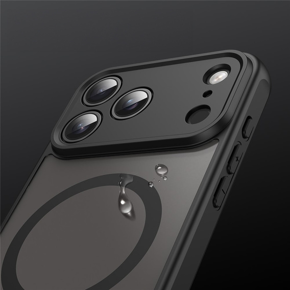 Matte case for iPhone 17 Pro Max, for MagSafe, with camera protection, black